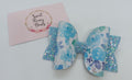 Blue Floral Bow