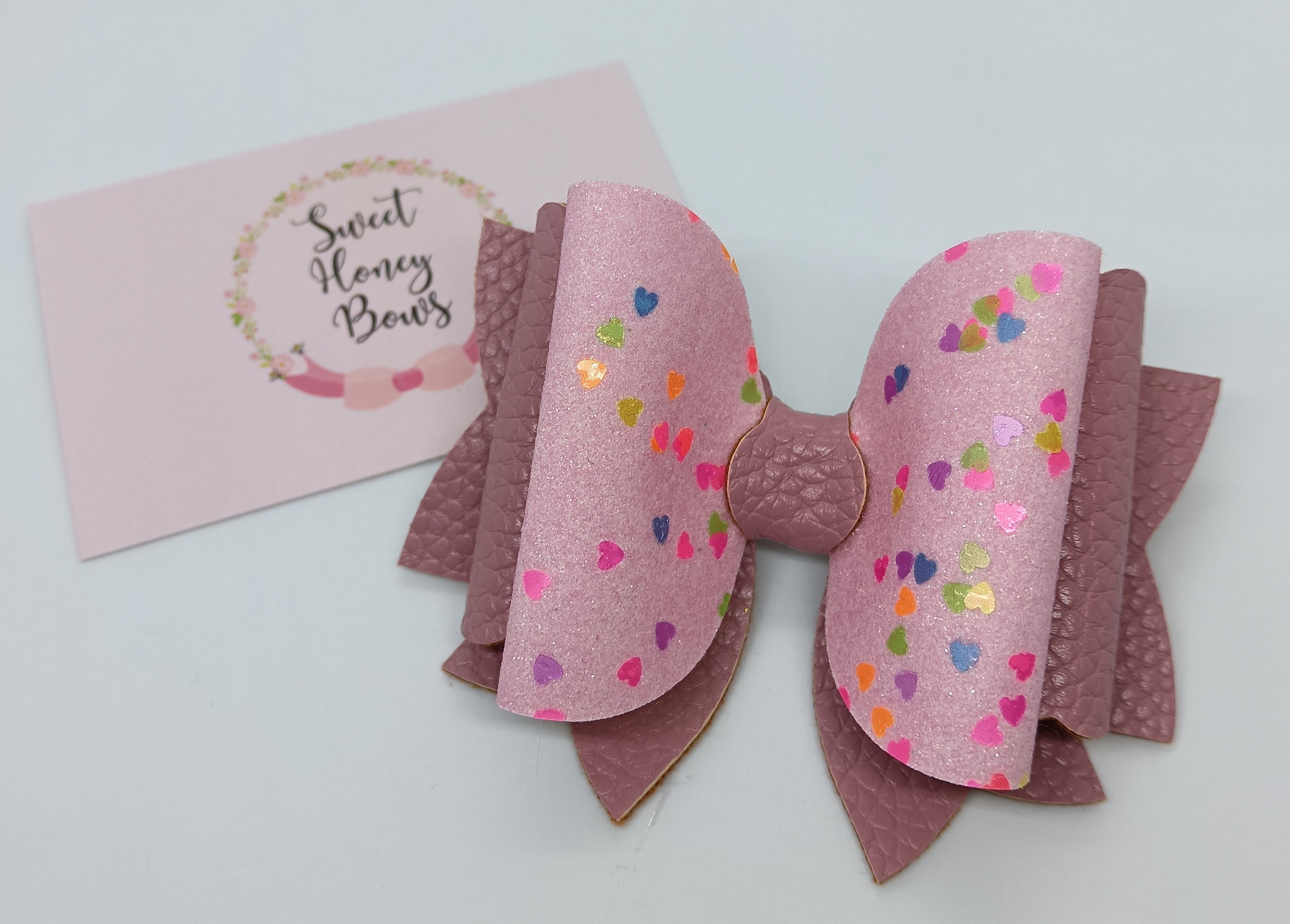 Confetti Heart Bow