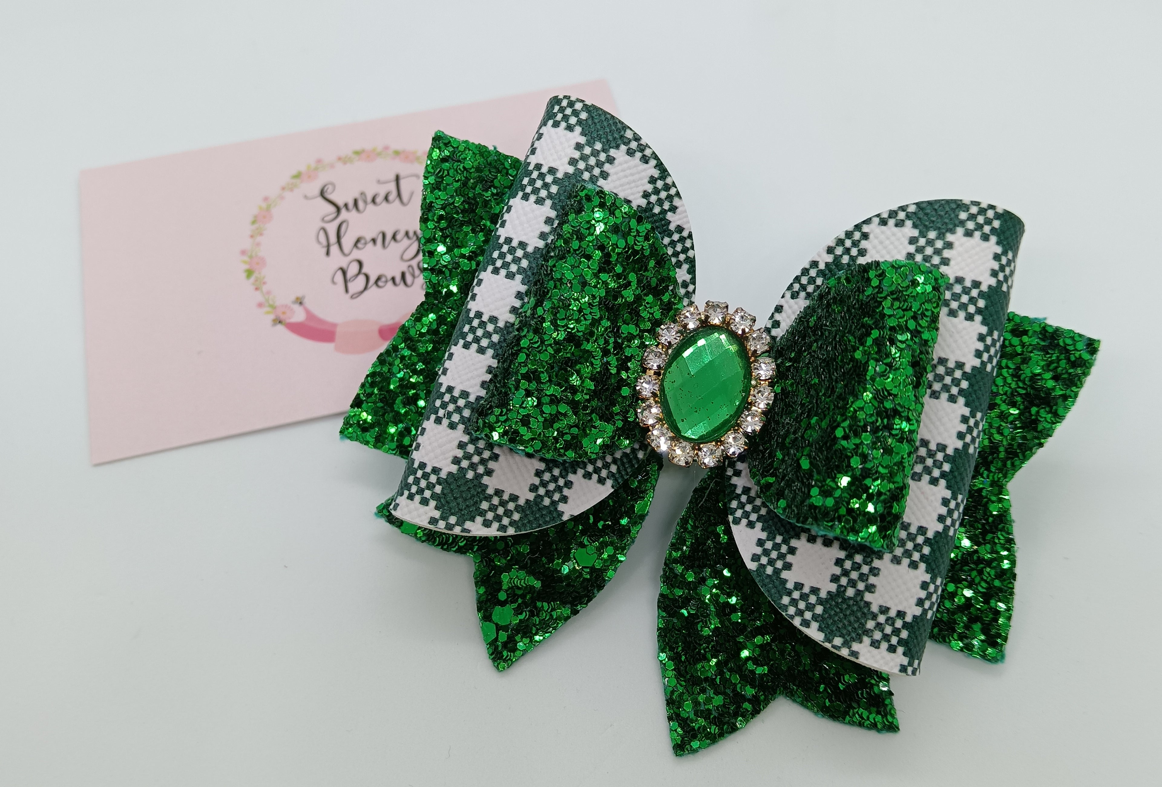Green Gem School Bow