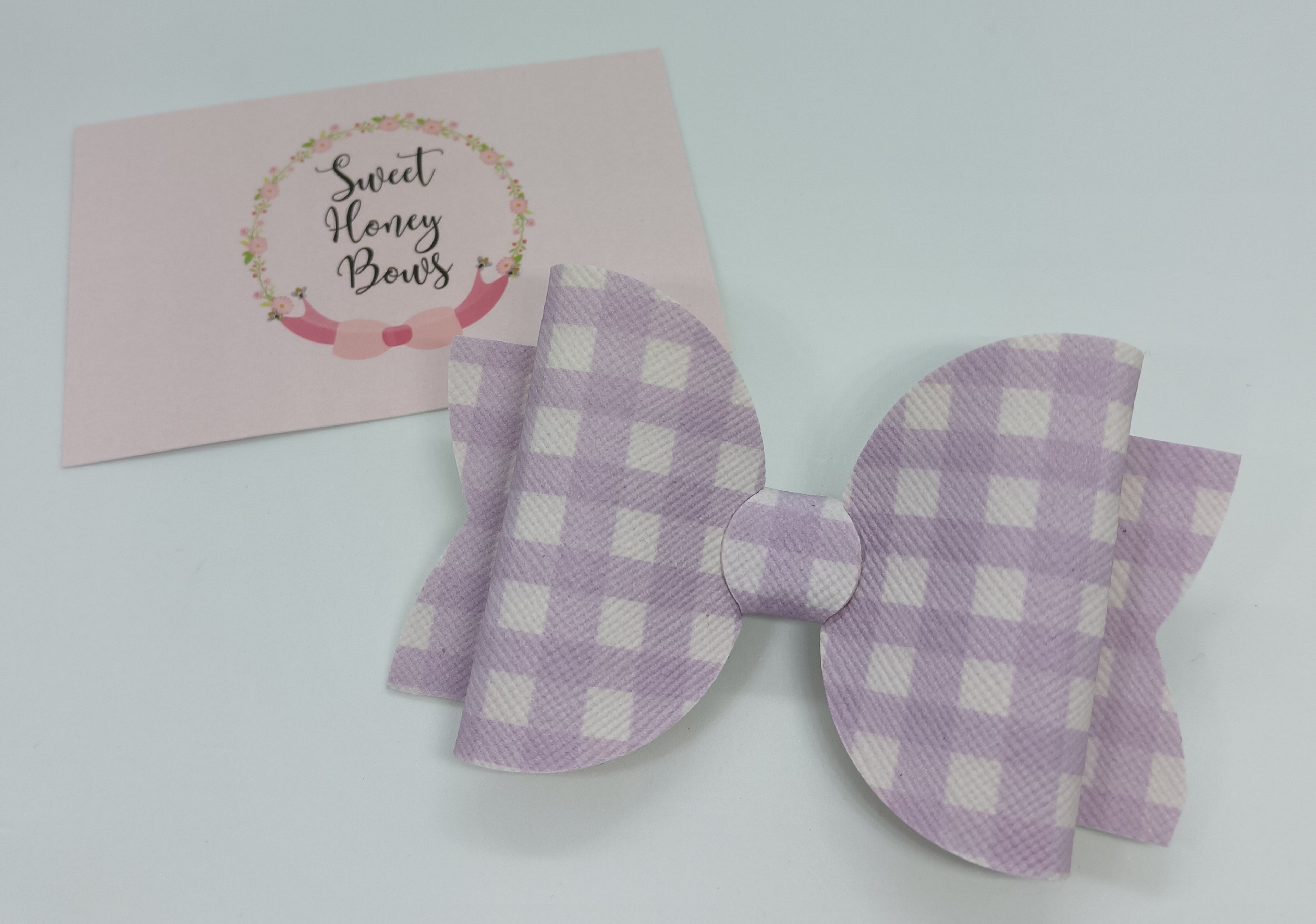 Lilac Gingham Bow