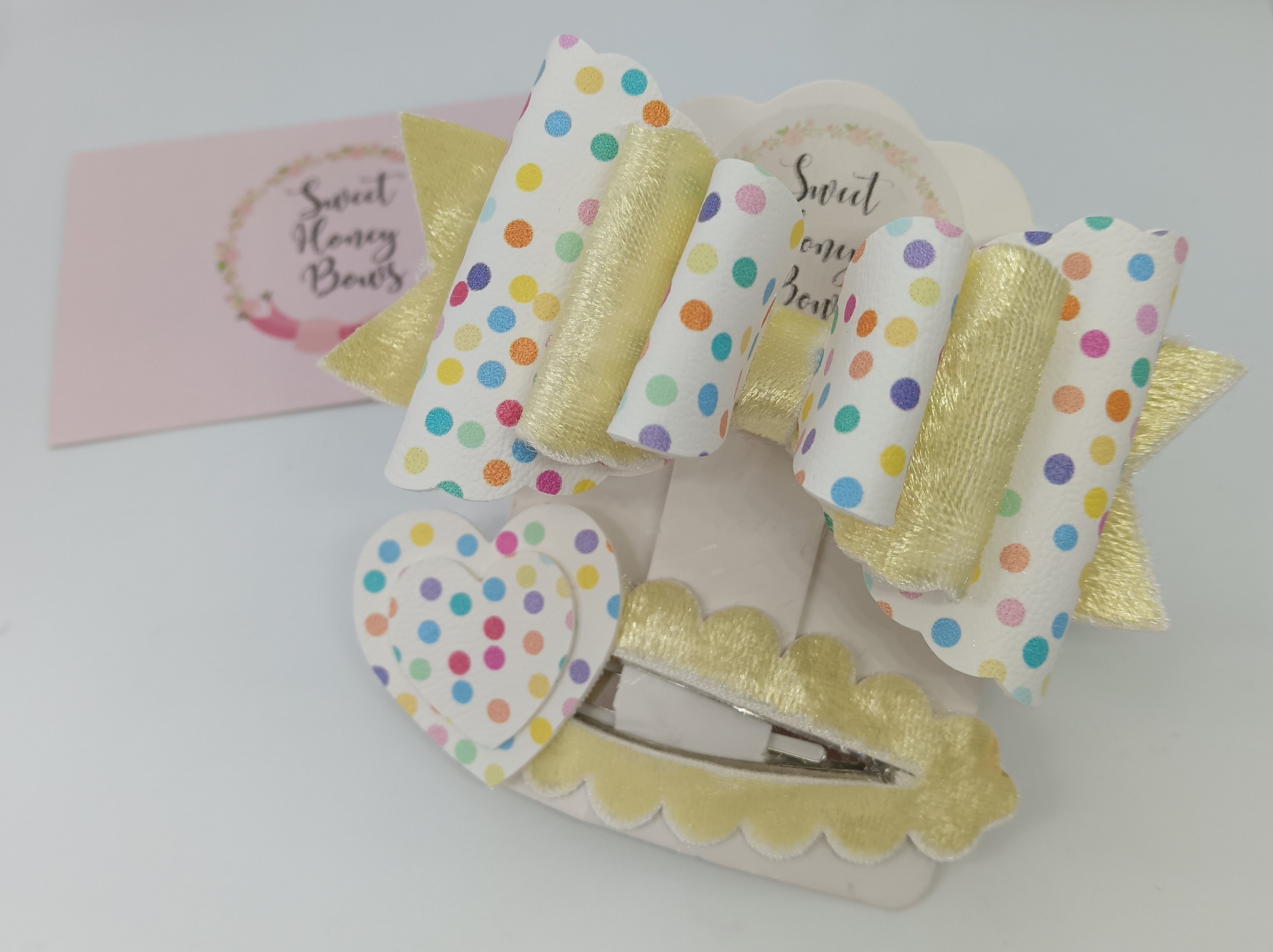 Rainbow Spotty Bow