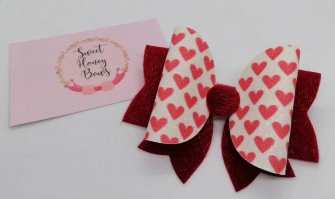 Fluffy Heart Bow