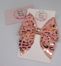 Pink and Gold Leopard Bow