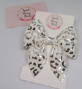 White and Silver Leopard Bow