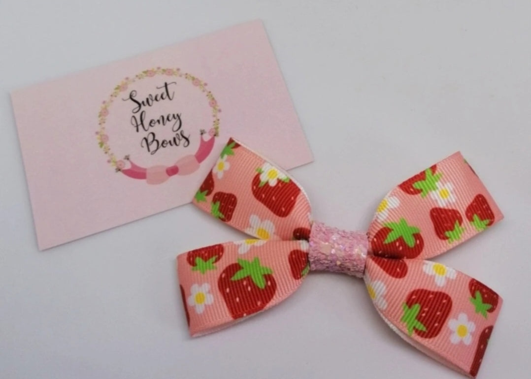 Strawberry Ribbon Bow