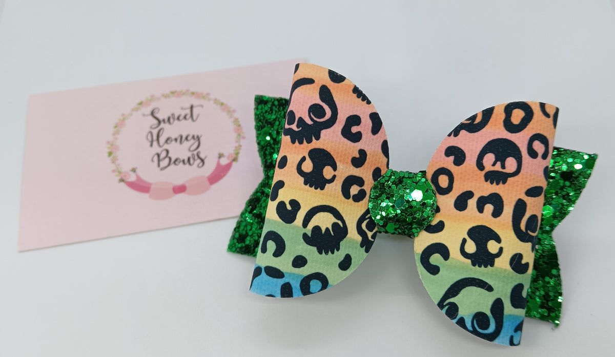 Rainbow Skull Bow