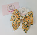 Yellow Floral Bow